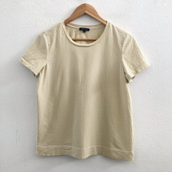 LAFAYETTE 148 New York Short Sleeves Striped Top Size Large - Picture 1 of 11